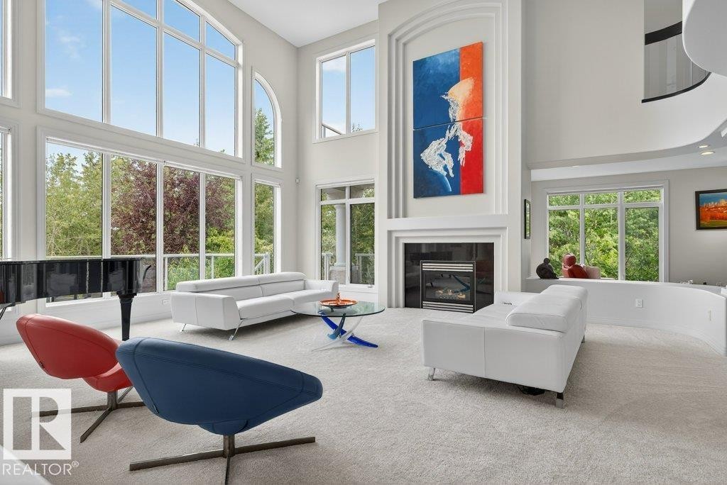 1128 119 Street Nw, Edmonton, AB - Indoor Photo Showing Living Room With Fireplace