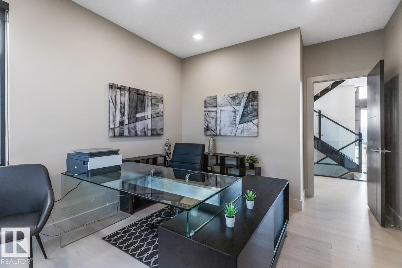 Main Floor Dedicated Den Space located at the Front of the House with South West Facing Window - 5536 Chegwin Point(E), Edmonton, AB - Indoor