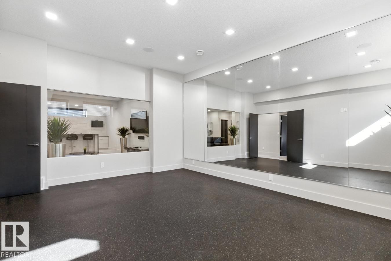 Dedicated Basement Gym Space with Rubber Flooring - 5536 Chegwin Point(E), Edmonton, AB - Indoor Photo Showing Other Room
