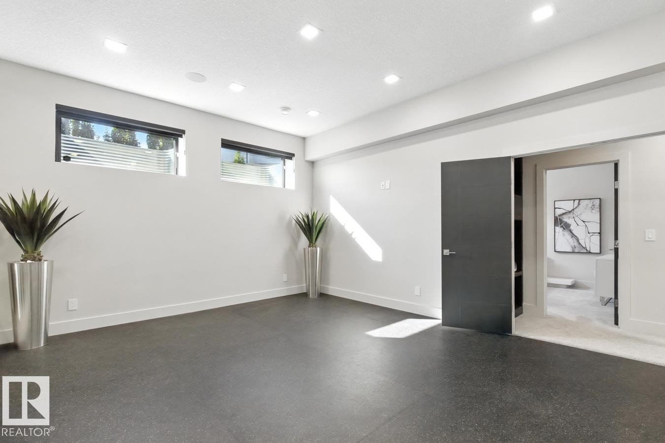 Dedicated Basement Gym Space with Rubber Flooring - 5536 Chegwin Point(E), Edmonton, AB - Indoor Photo Showing Other Room