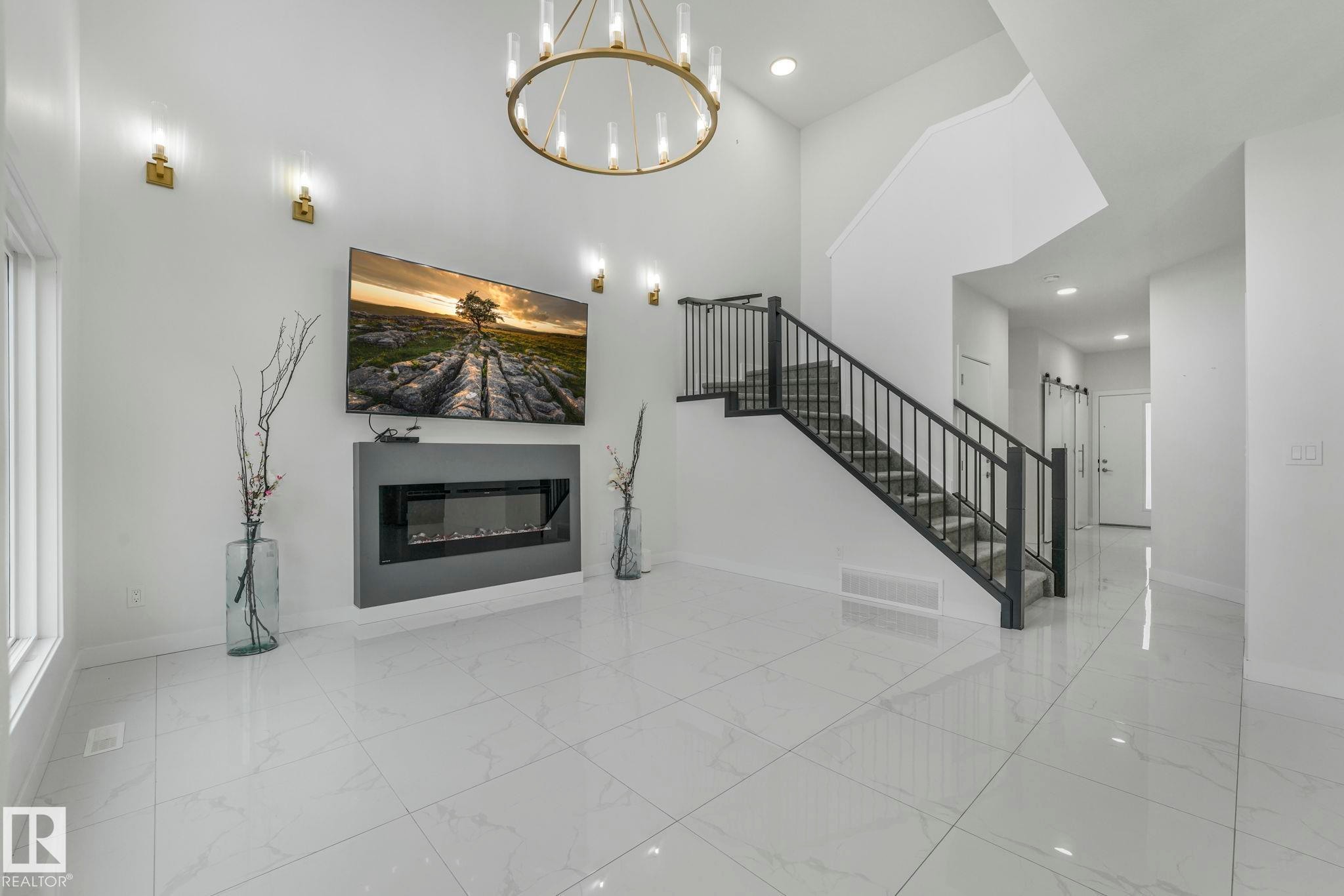 5741 Kootook Way, Edmonton, AB - Indoor Photo Showing Other Room With Fireplace