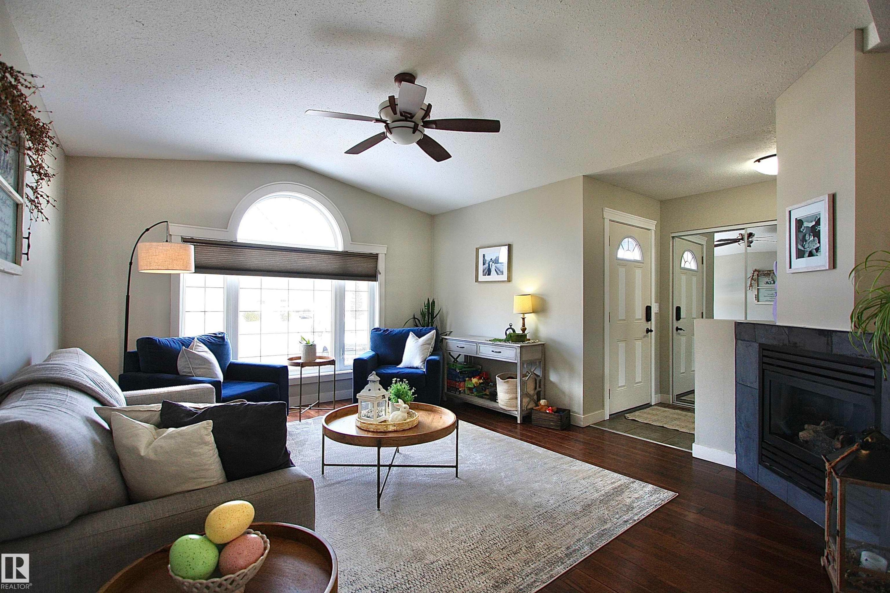 5512 52 St Close, Bashaw, AB - Indoor Photo Showing Living Room With Fireplace
