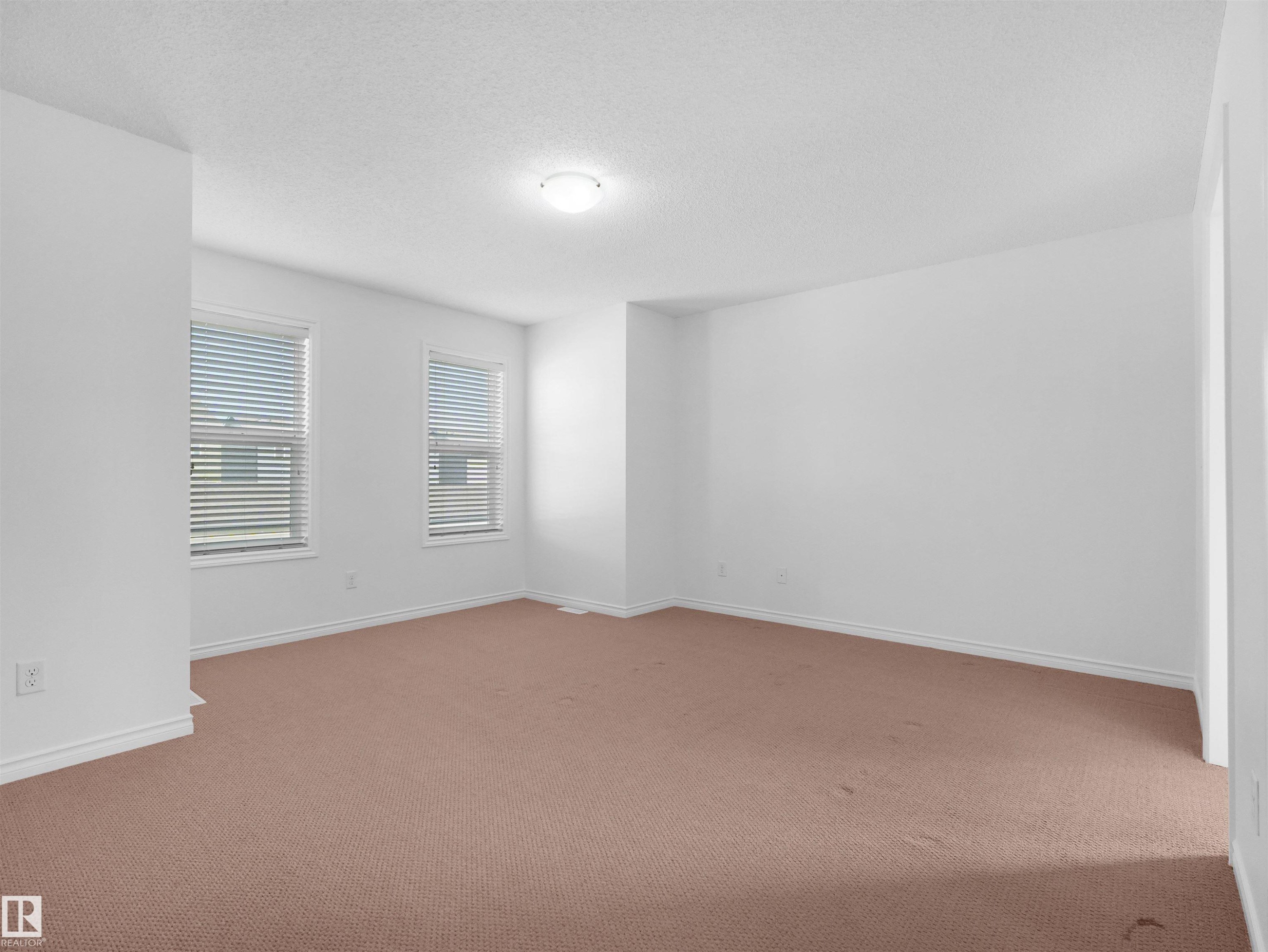 Spacious interior room featuring light-colored walls and wall-to-wall carpeting - 2017 32A Street, Edmonton, AB - Indoor Photo Showing Other Room