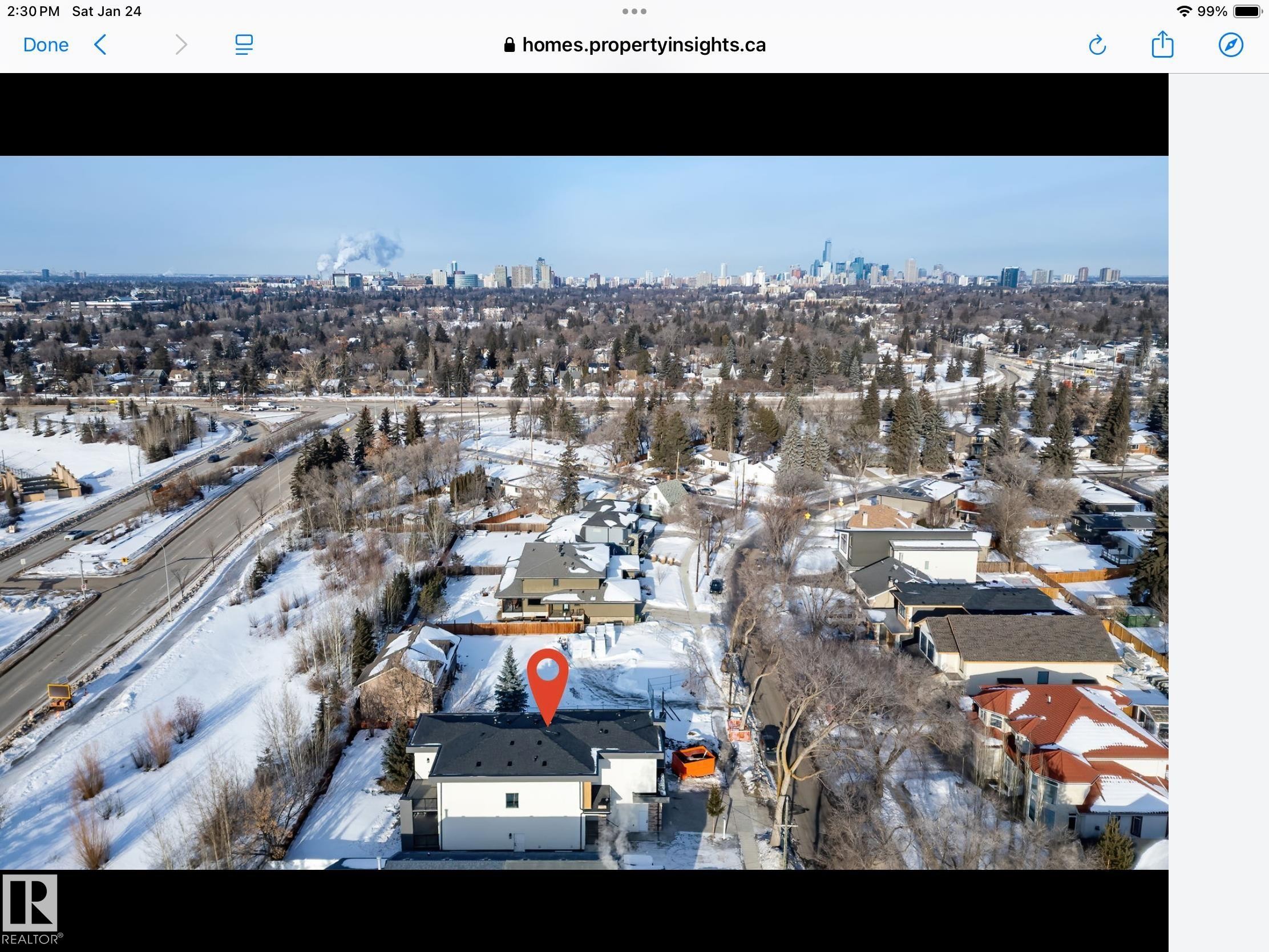 Two-story residential property with dark roofing and white siding - 5820 110 Street, Edmonton, AB - With View