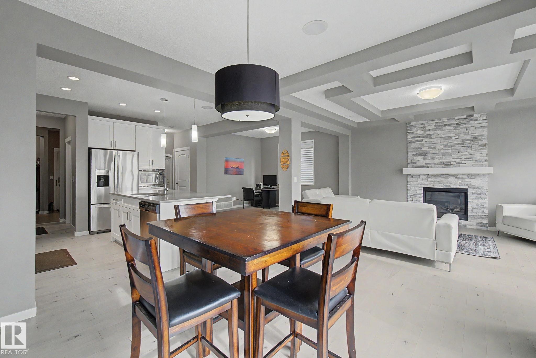 2233 56 Street Sw, Edmonton, AB - Indoor Photo Showing Other Room With Fireplace