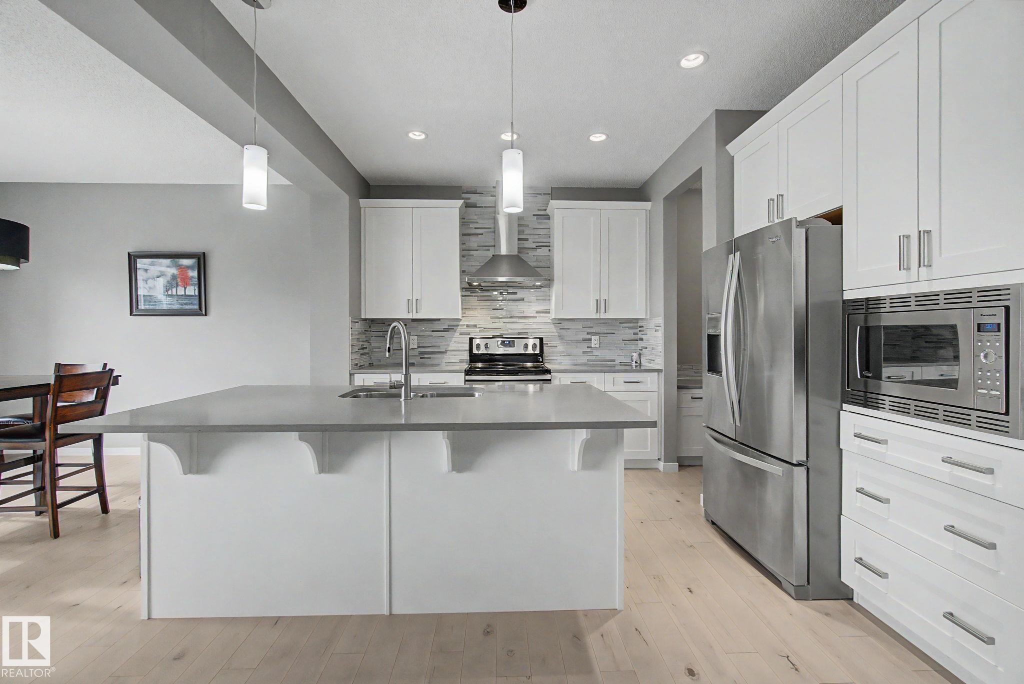 2233 56 Street Sw, Edmonton, AB - Indoor Photo Showing Kitchen With Stainless Steel Kitchen With Upgraded Kitchen