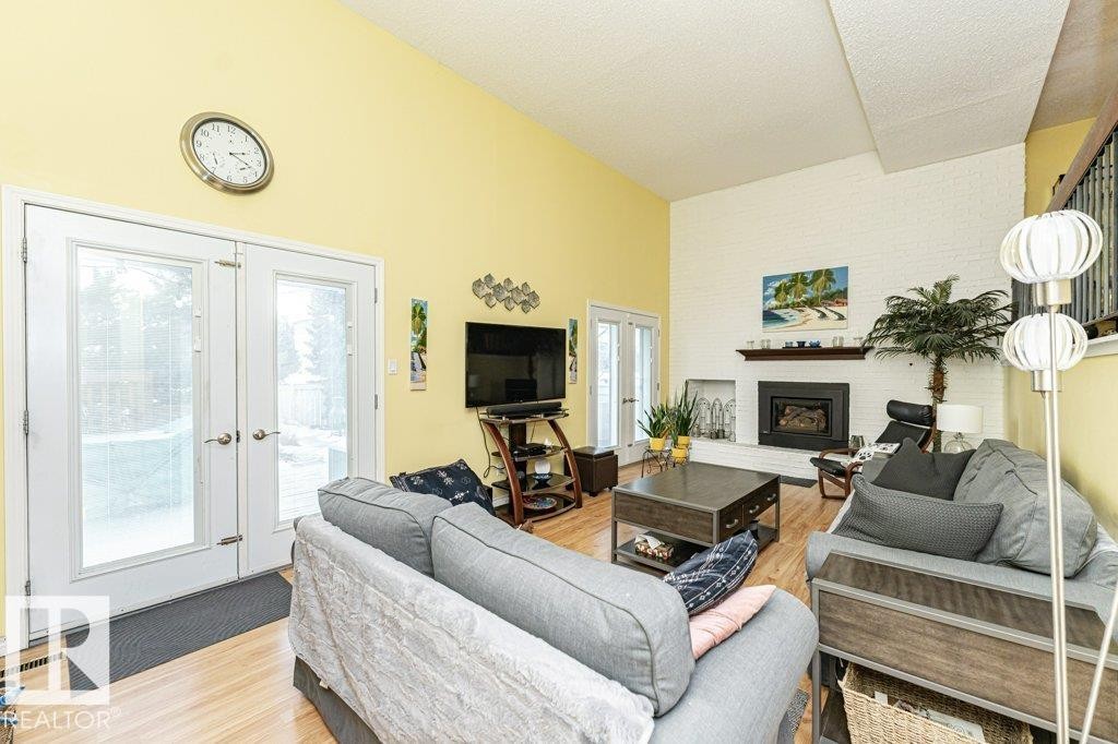 3010 108 Street, Edmonton, AB - Indoor Photo Showing Living Room With Fireplace