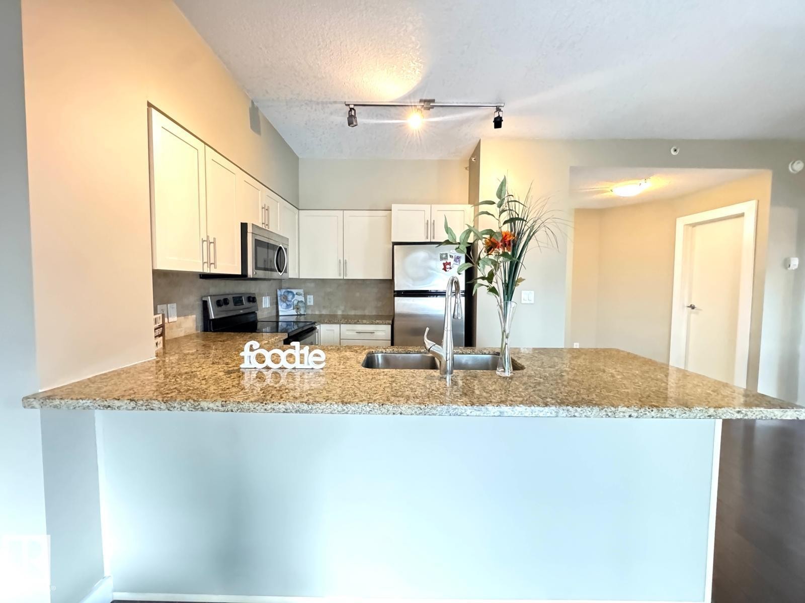 702 10136 104 Street, Edmonton, AB - Indoor Photo Showing Kitchen With Double Sink With Upgraded Kitchen