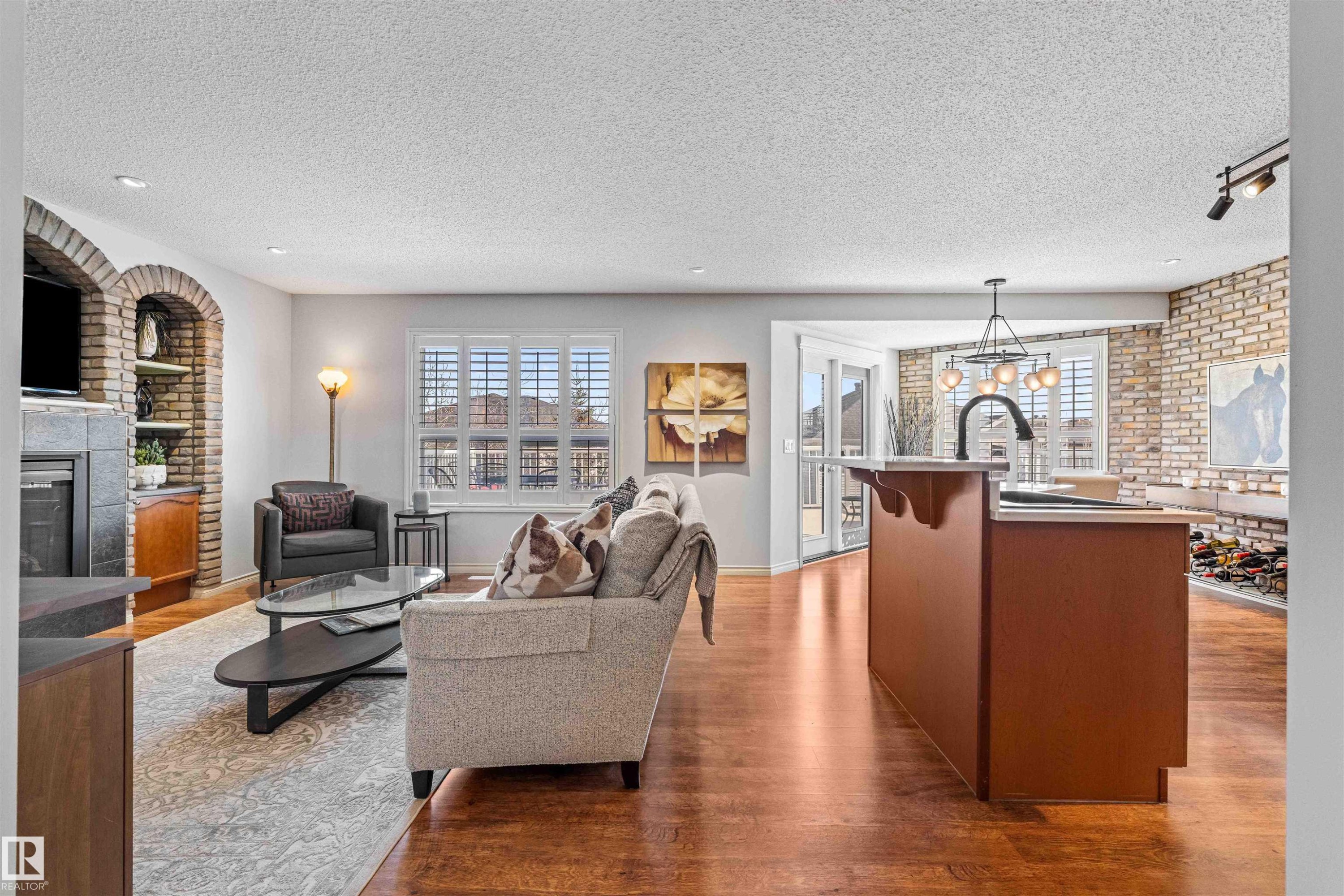 68 Greystone Crescent, Spruce Grove, AB - Indoor Photo Showing Living Room With Fireplace