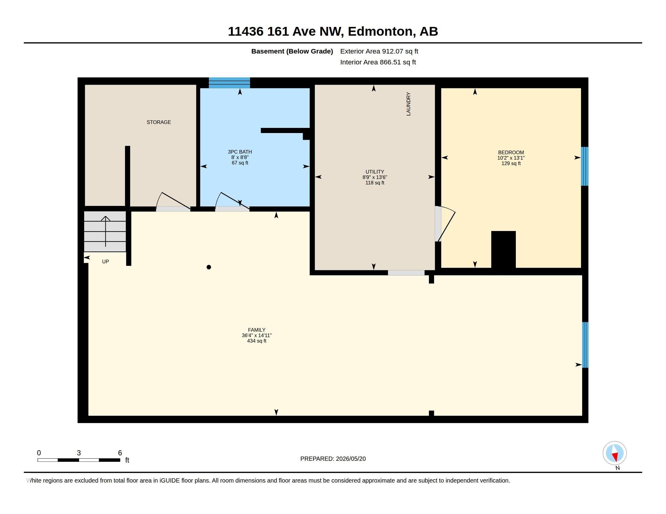 Basement floor plan. - 11436 161 Avenue, Edmonton, AB - Other