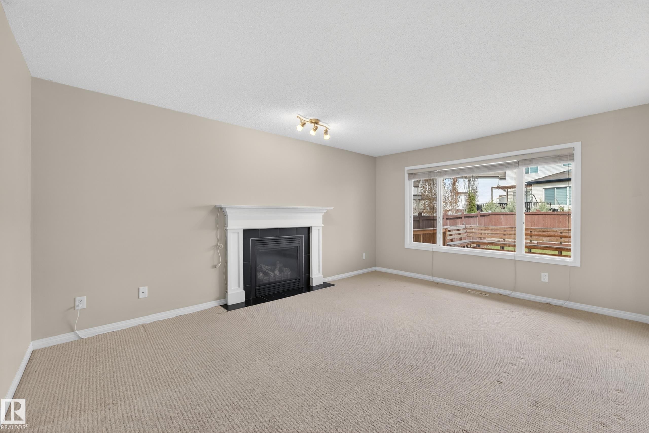 1731 55 Street, Edmonton, AB - Indoor Photo Showing Living Room With Fireplace