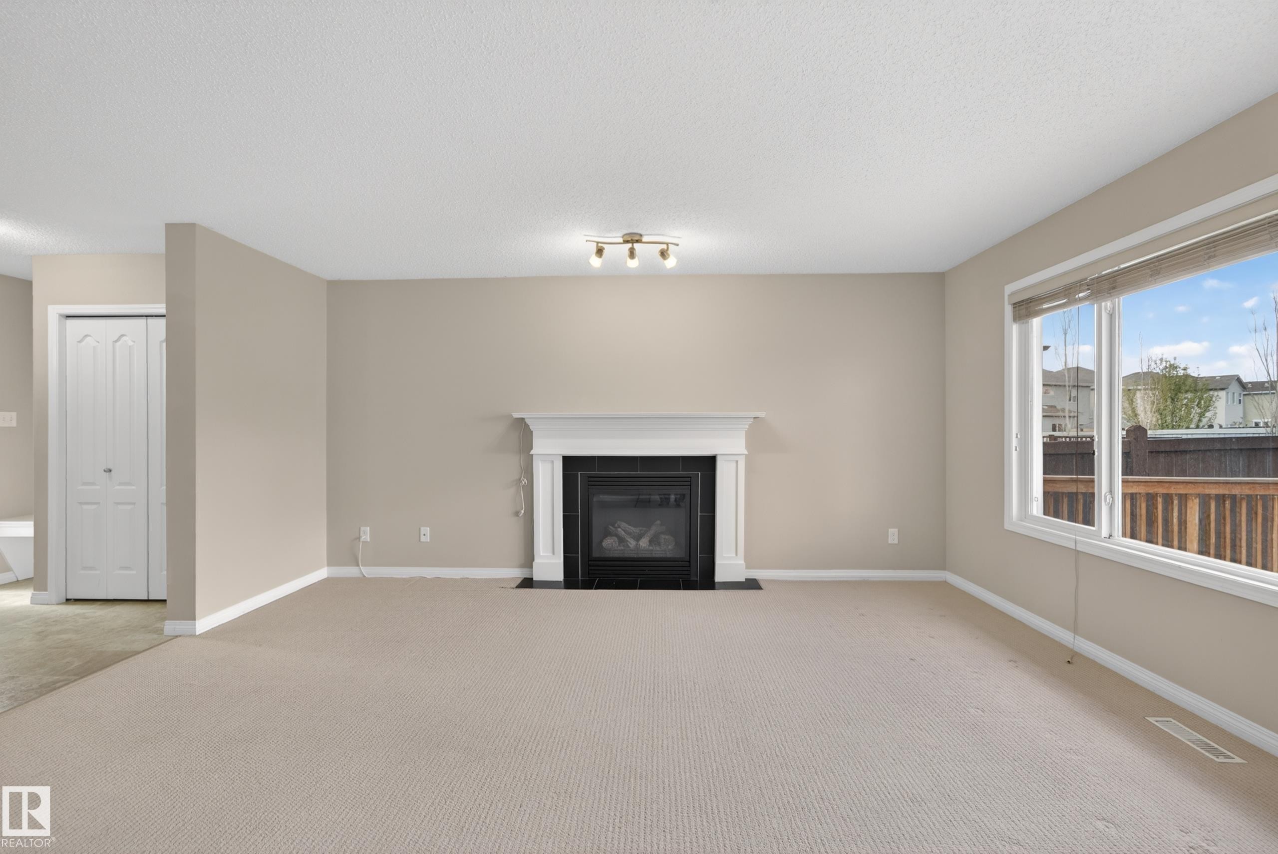 1731 55 Street, Edmonton, AB - Indoor Photo Showing Living Room With Fireplace