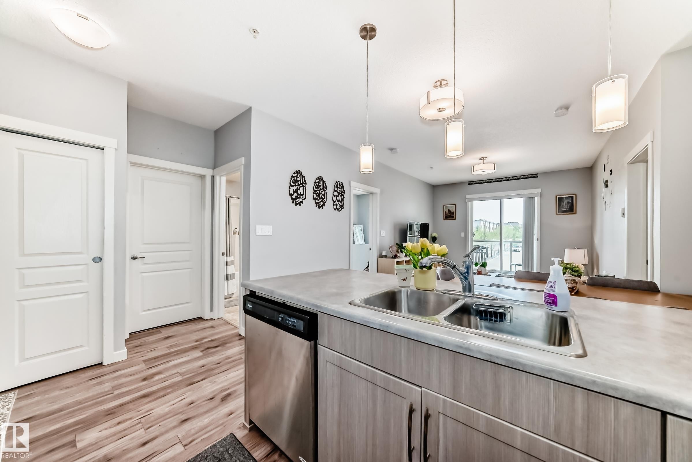208 812 Welsh Drive, Edmonton, AB - Indoor Photo Showing Kitchen With Double Sink