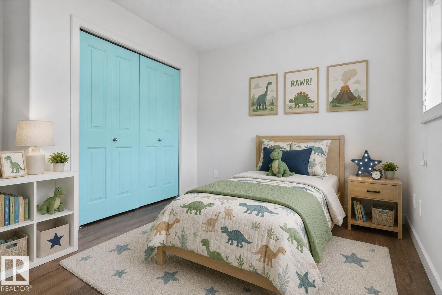 White walls complement wood-finish flooring - 11 450 Mcconachie Way, Edmonton, AB - Indoor Photo Showing Bedroom
