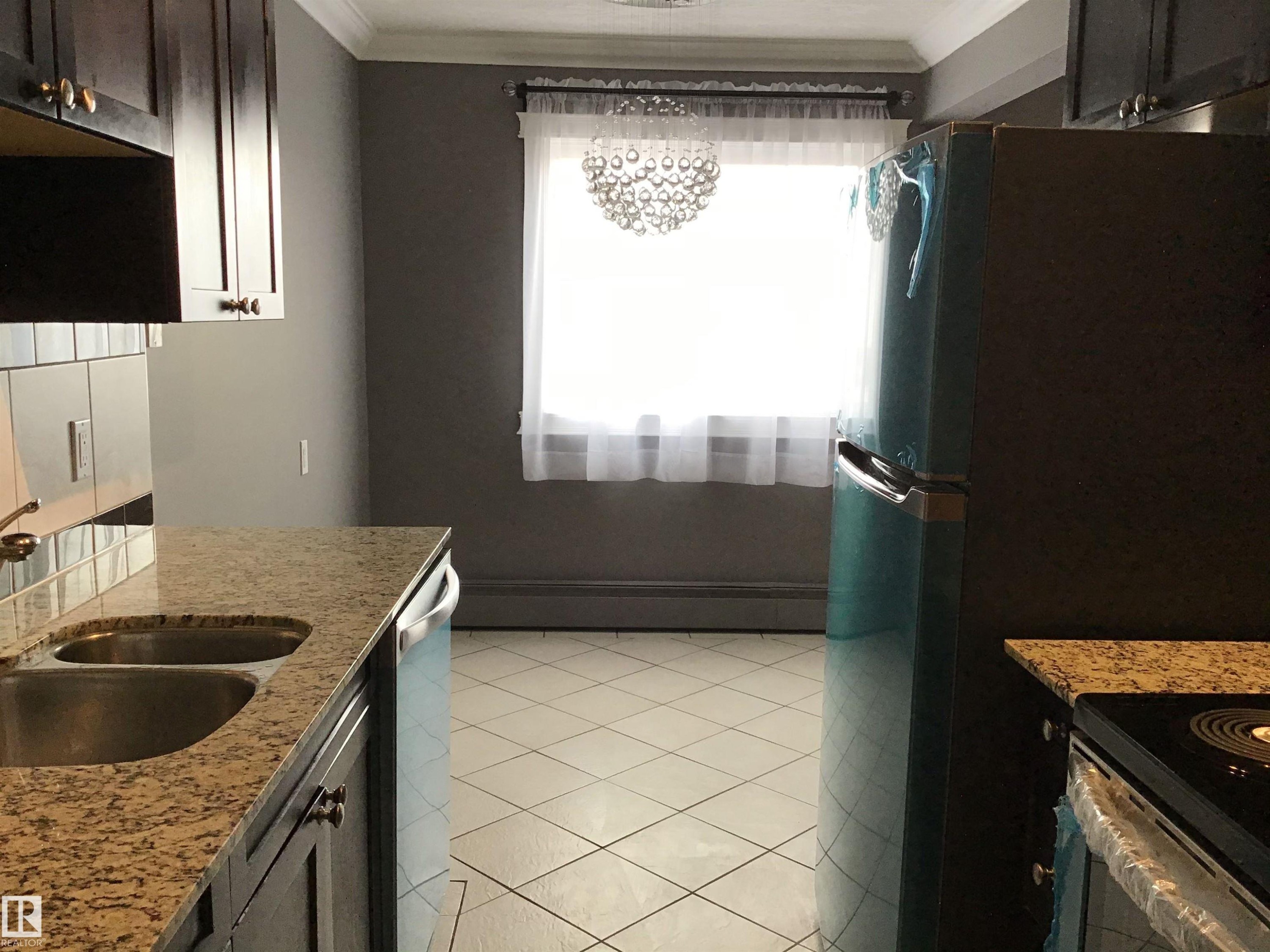 402 10625 83 Avenue, Edmonton, AB - Indoor Photo Showing Kitchen With Double Sink