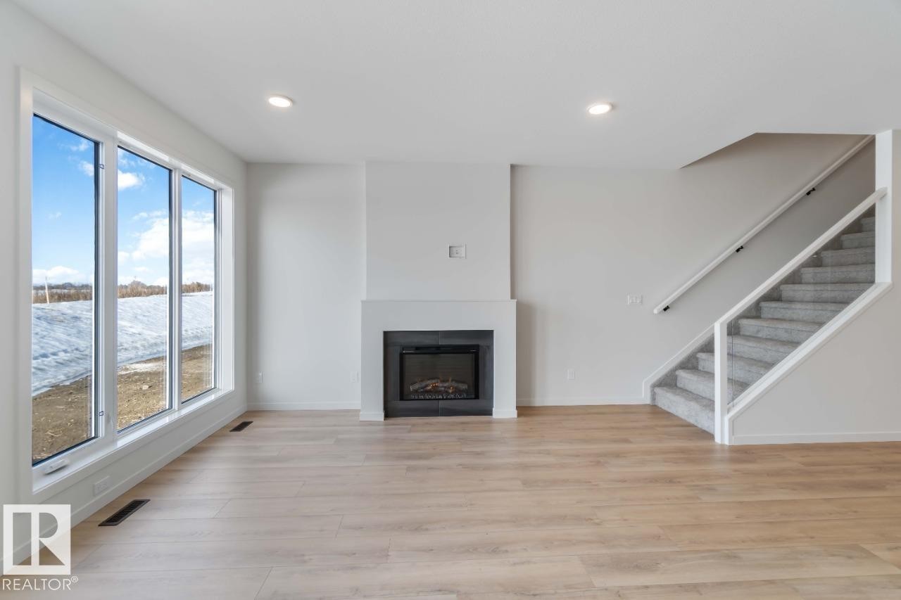 29 Devonshire Drive, Sherwood Park, AB - Indoor Photo Showing Living Room With Fireplace