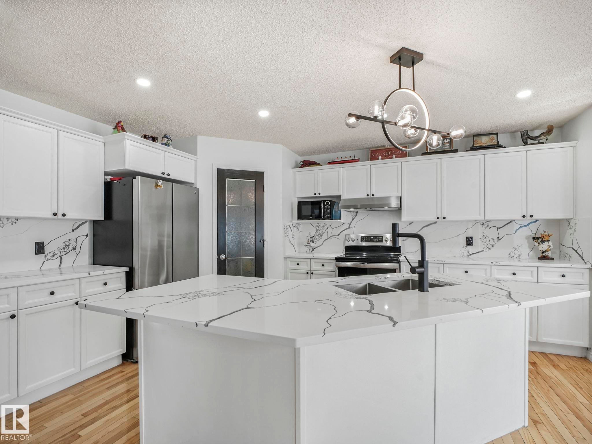 20115 46 Avenue, Edmonton, AB - Indoor Photo Showing Kitchen With Double Sink