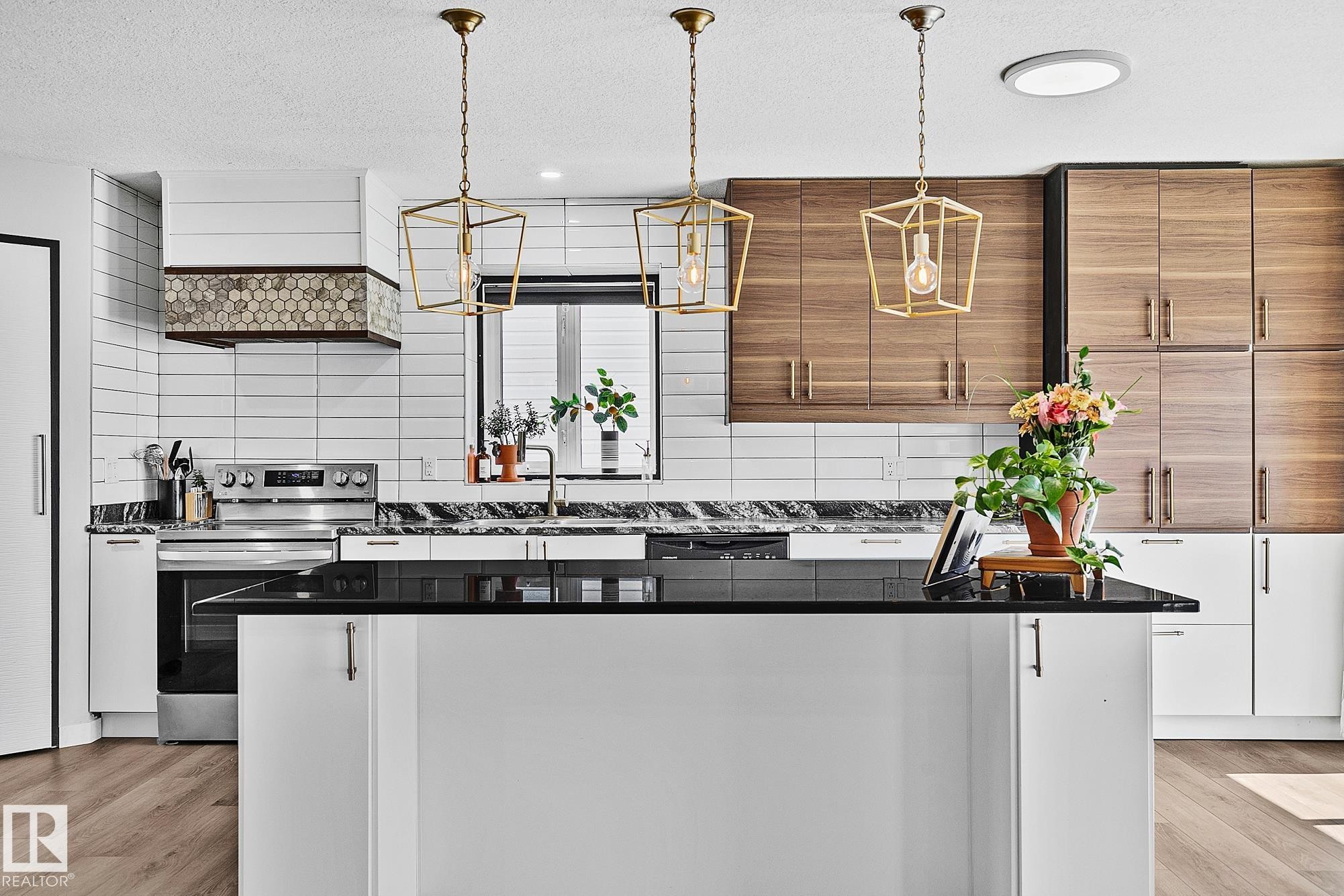 3205 41A Avenue, Edmonton, AB - Indoor Photo Showing Kitchen With Upgraded Kitchen