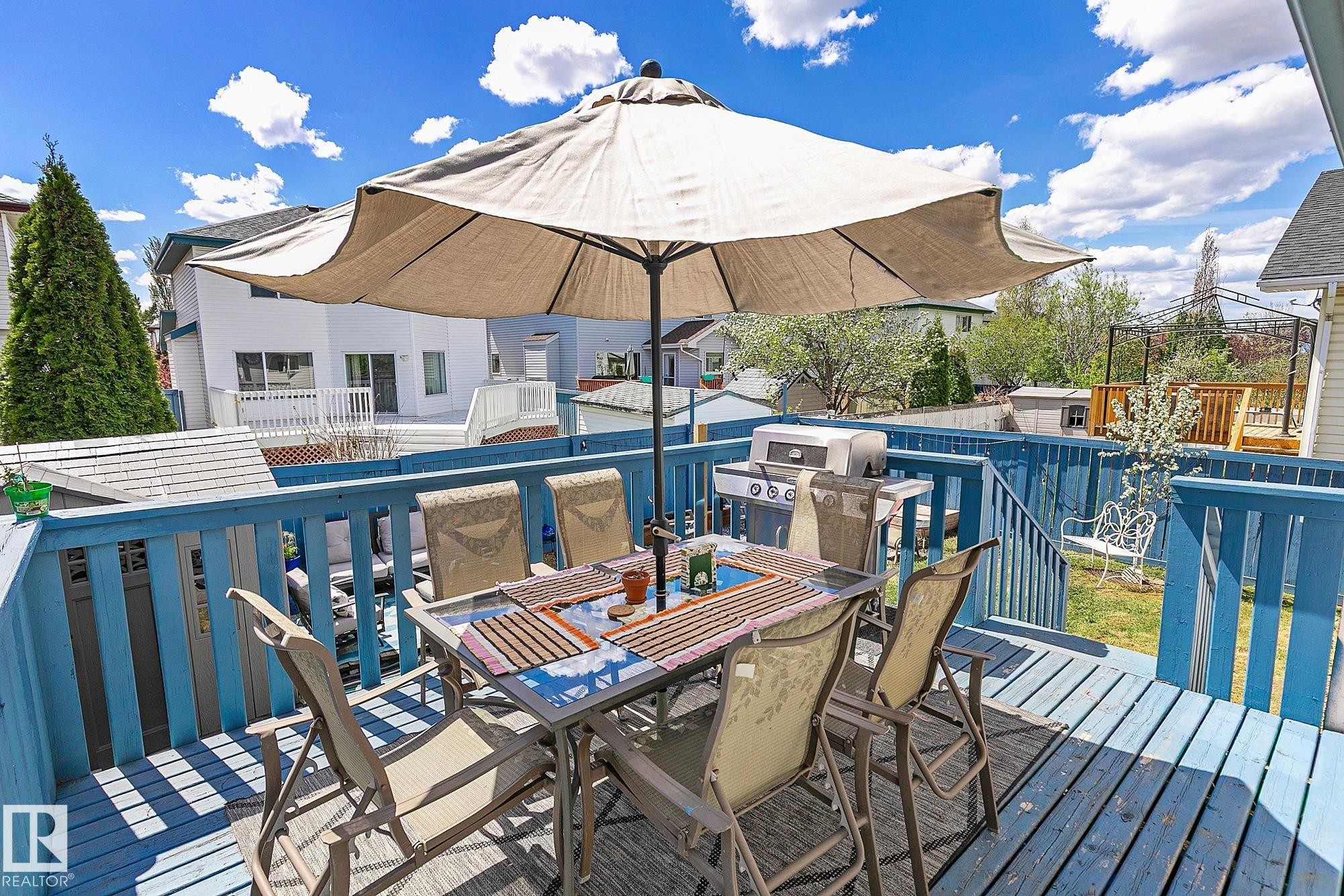3205 41A Avenue, Edmonton, AB - Outdoor With Above Ground Pool With Deck Patio Veranda
