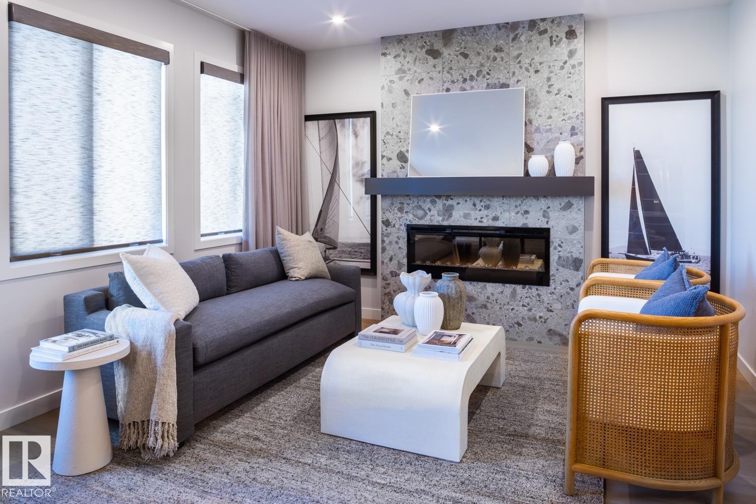 2376 Muckleplum Way, Edmonton, AB - Indoor Photo Showing Living Room With Fireplace