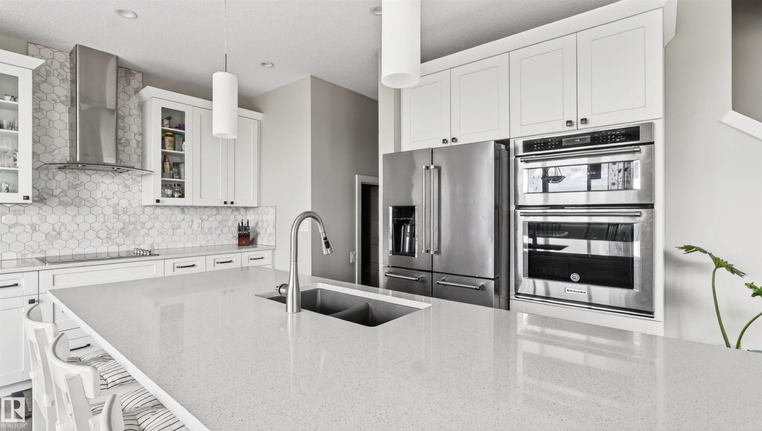 1723 200 Street Nw, Edmonton, AB - Indoor Photo Showing Kitchen With Double Sink With Upgraded Kitchen