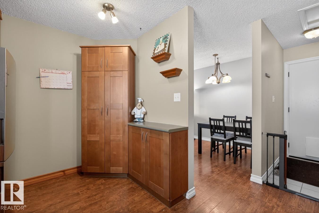 Kitchen featuring Stainless Steel Appliances, Ample Cabinets, Counter Space, and Storage with South Facing Window overlooking your Private Backyard. - 18655 61 Avenue, Edmonton, AB - Indoor Photo Showing Other Room