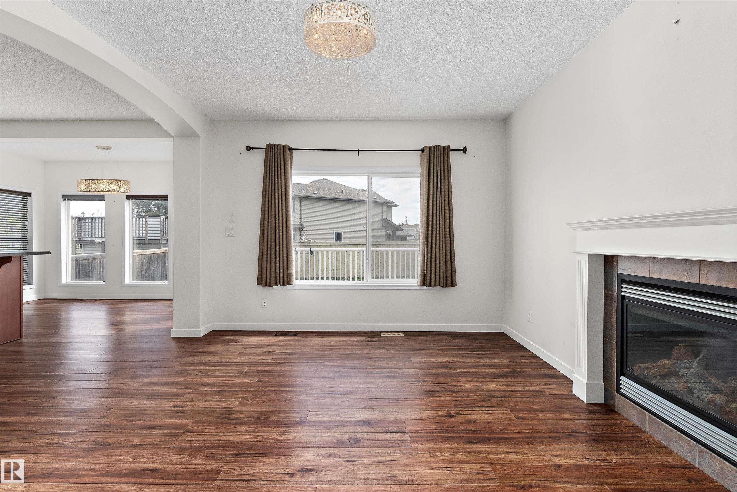 583 Leger Way, Edmonton, AB - Indoor Photo Showing Living Room With Fireplace