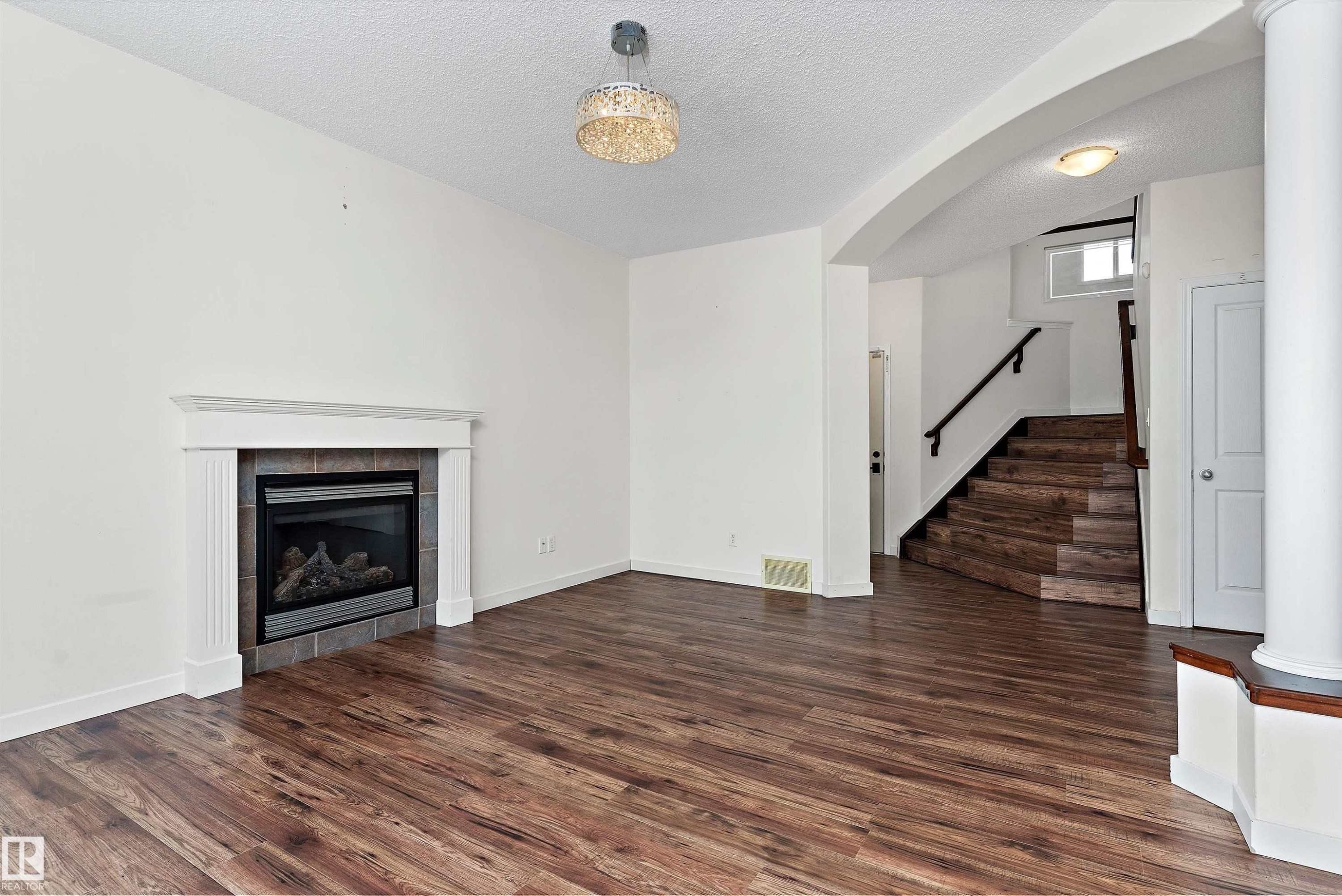 583 Leger Way, Edmonton, AB - Indoor Photo Showing Living Room With Fireplace