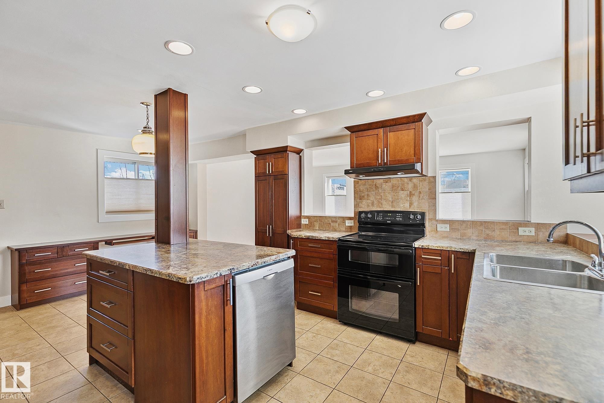 10823 130 Street, Edmonton, AB - Indoor Photo Showing Kitchen With Double Sink
