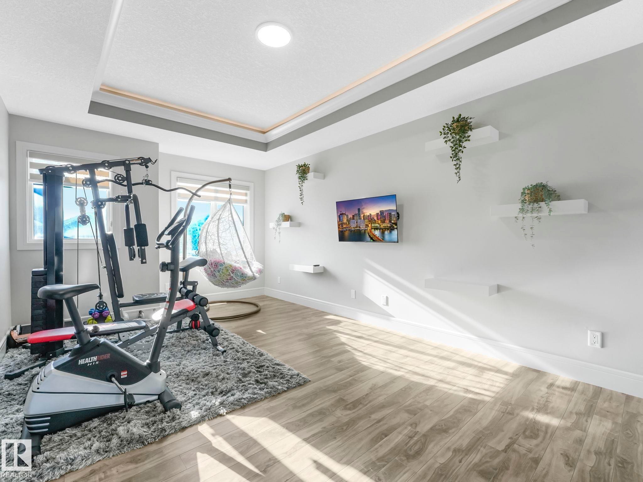 8641 Mayday Wynd, Edmonton, AB - Indoor Photo Showing Gym Room