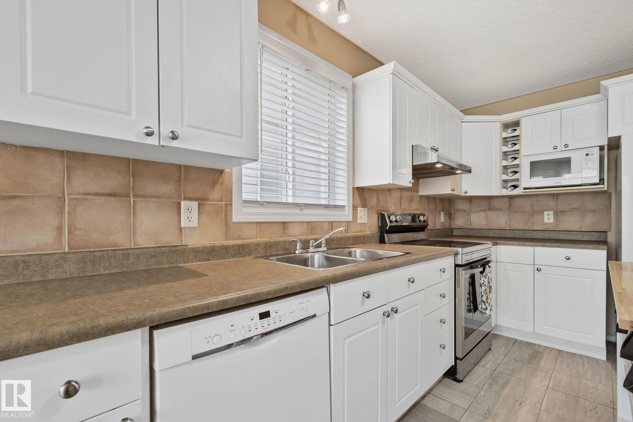 15608 44 Street, Edmonton, AB - Indoor Photo Showing Kitchen With Double Sink