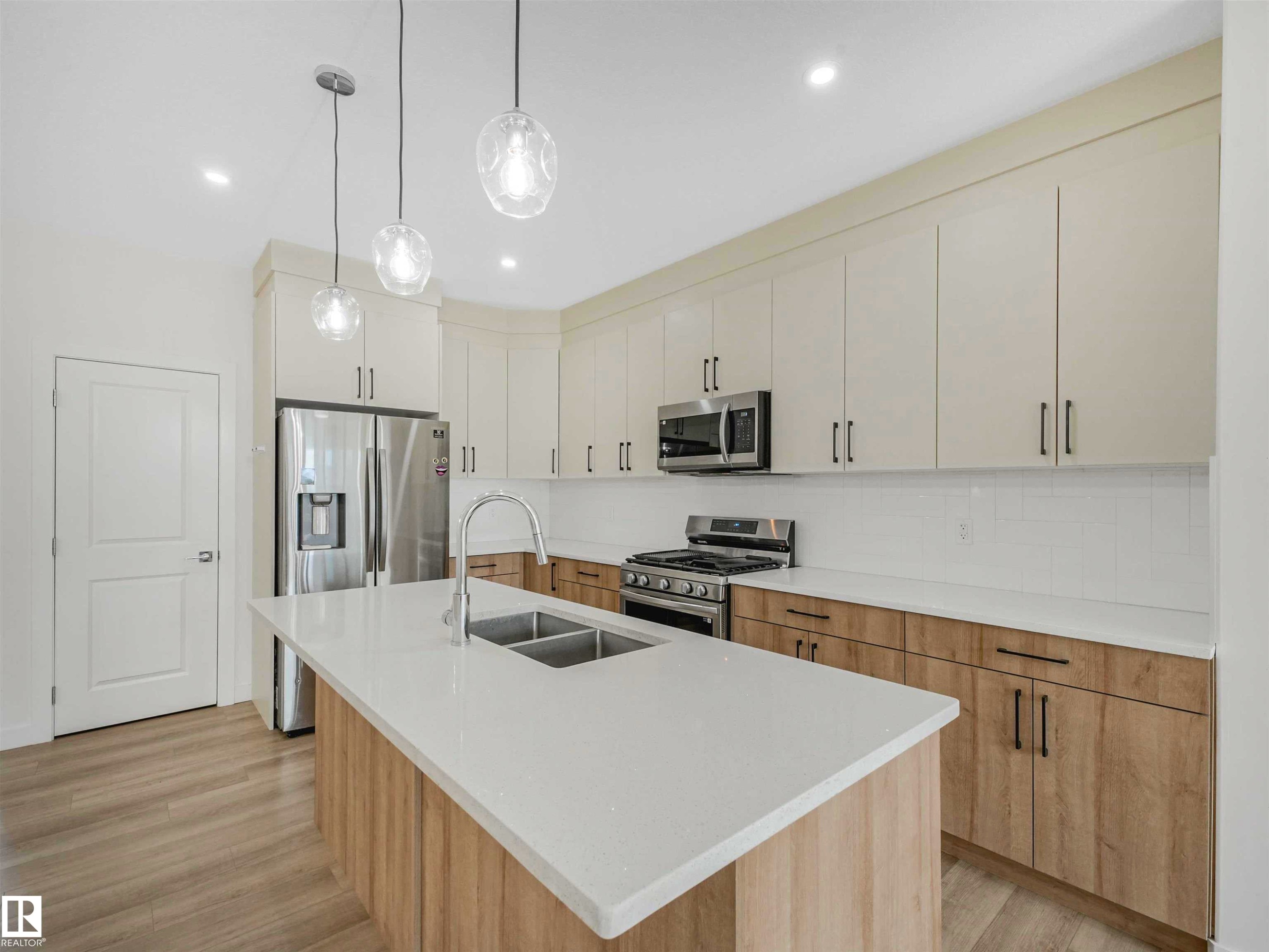 Image quality insufficient for description - 1518 Siskin Link Link, Edmonton, AB - Indoor Photo Showing Kitchen With Double Sink With Upgraded Kitchen