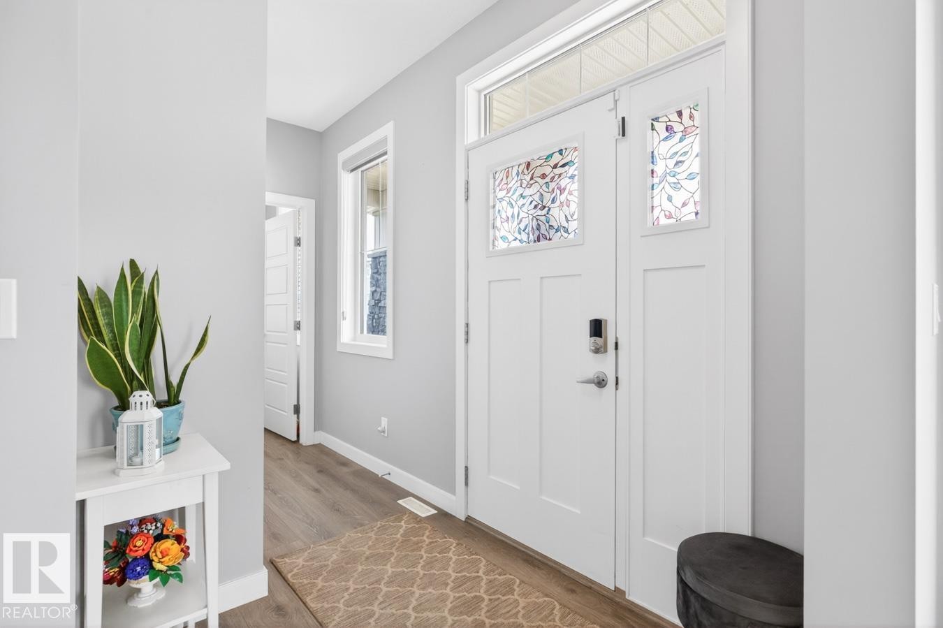 Front Entry Way into Home featuring Side Front Door away from your Garage and Mud Room (the perks of a corner lot!). - 20023 17A Avenue, Edmonton, AB - Indoor Photo Showing Other Room