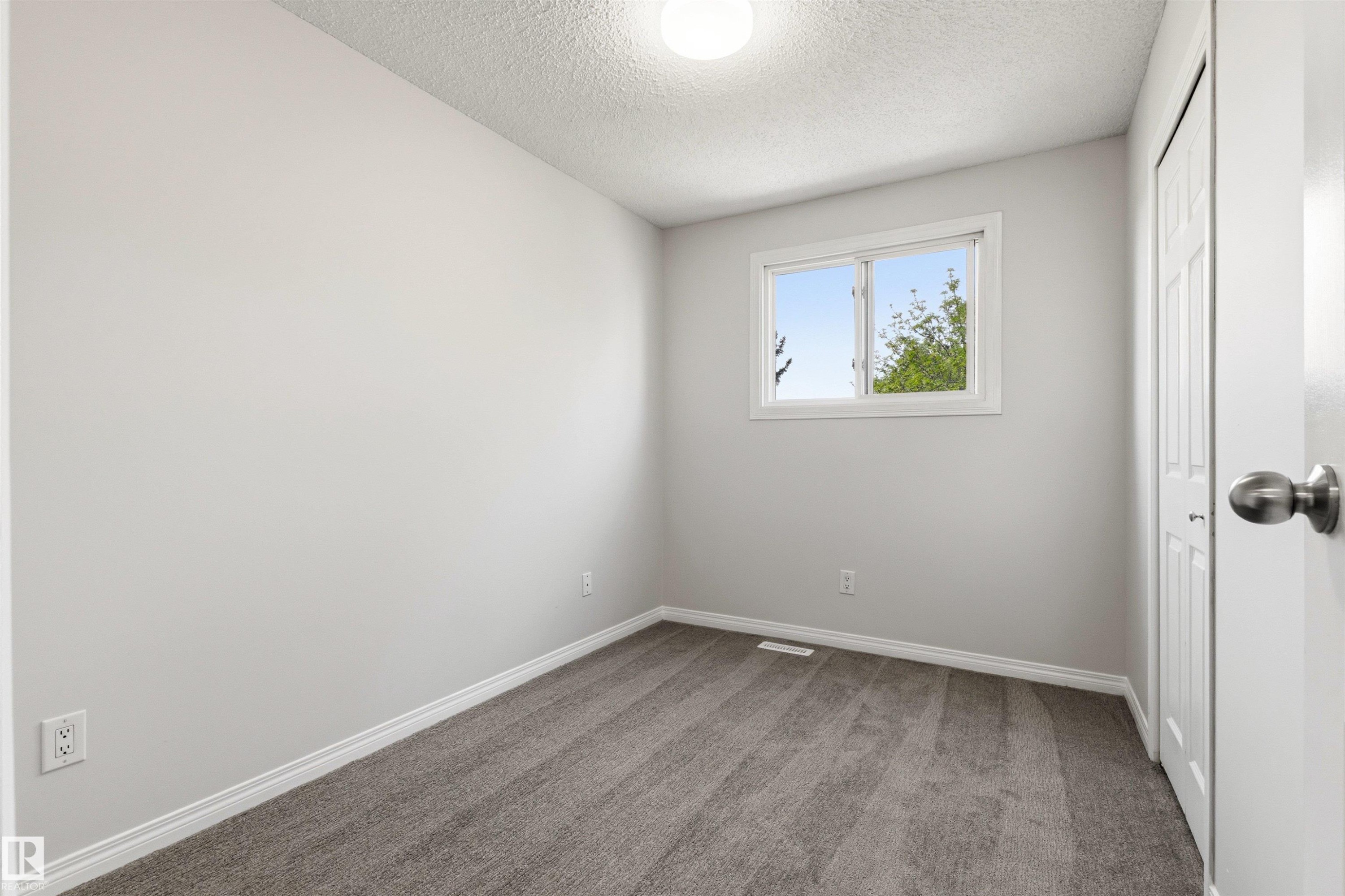 Room featuring neutral grey carpet, white baseboards, and light grey walls - 707 Clareview Road, Edmonton, AB - Indoor Photo Showing Other Room