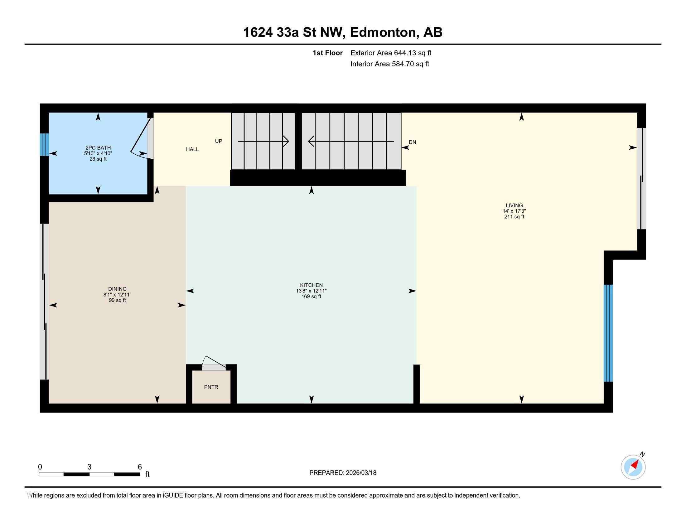 Floor plan - 1624 33A Street, Edmonton, AB