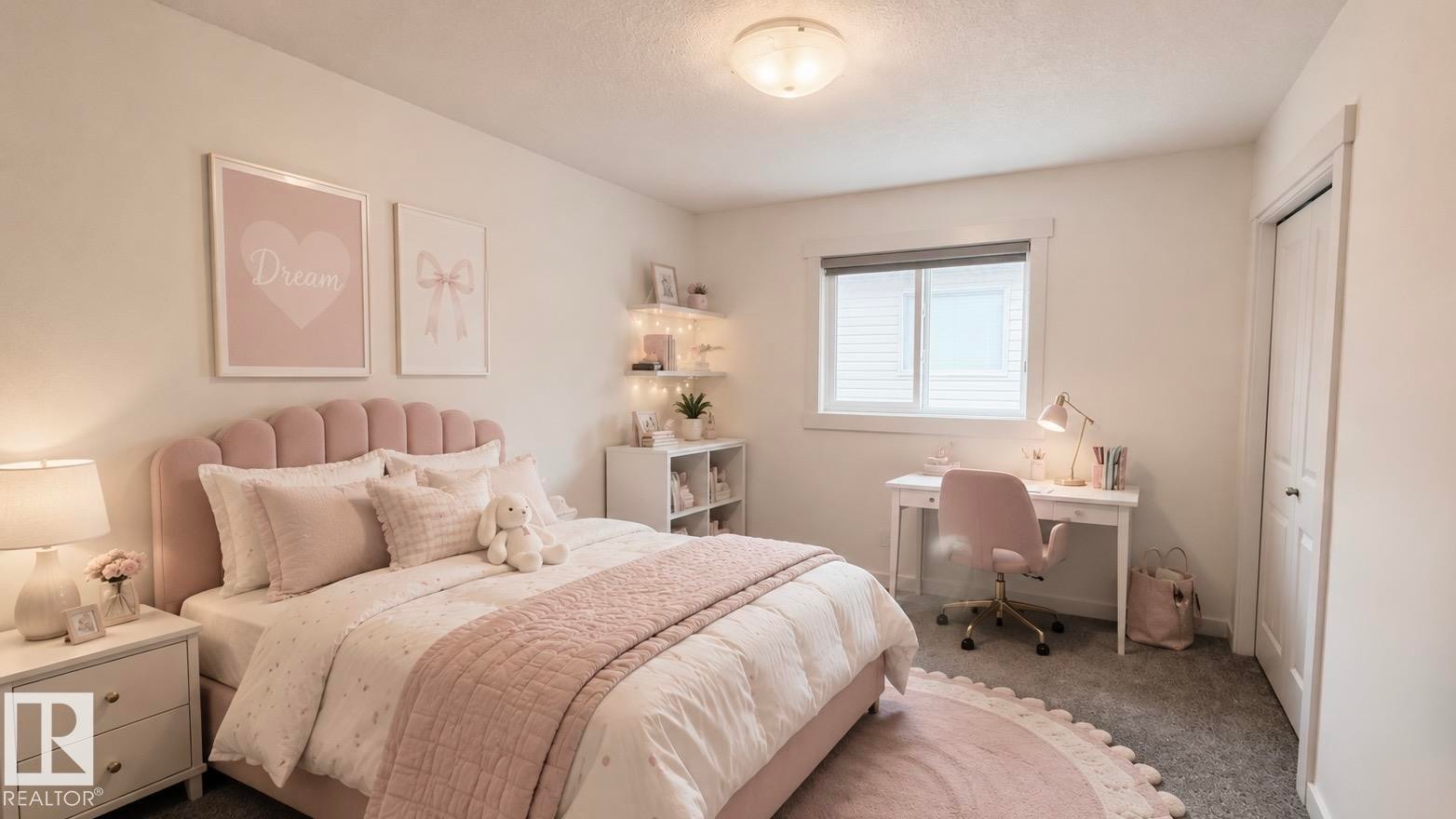 Bedroom featuring light-colored walls and carpeted flooring - 3962 Claxton Loop, Edmonton, AB - Indoor Photo Showing Bedroom