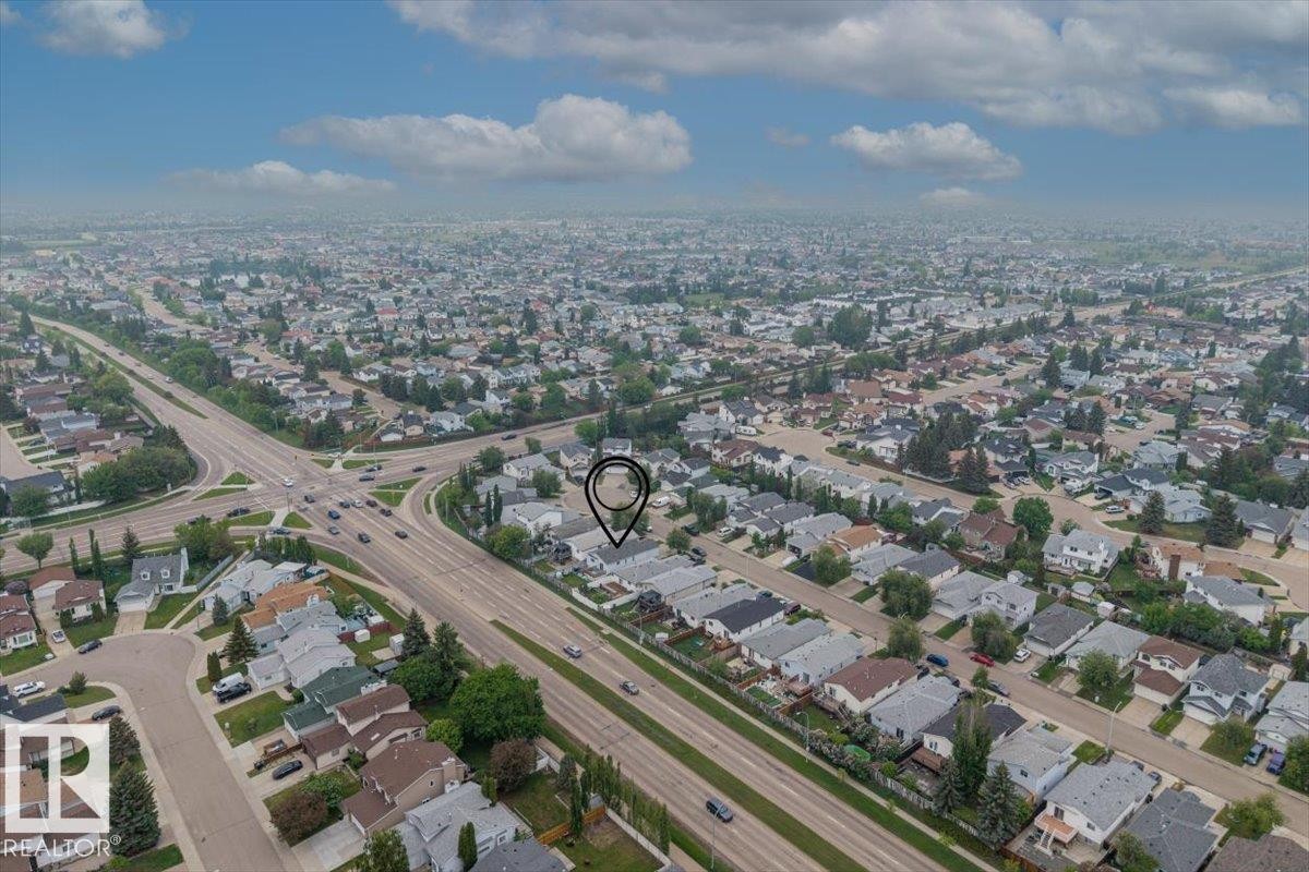 Aerial perspective of a residential neighborhood with a prominent street grid - 8103 154 Avenue, Edmonton, AB