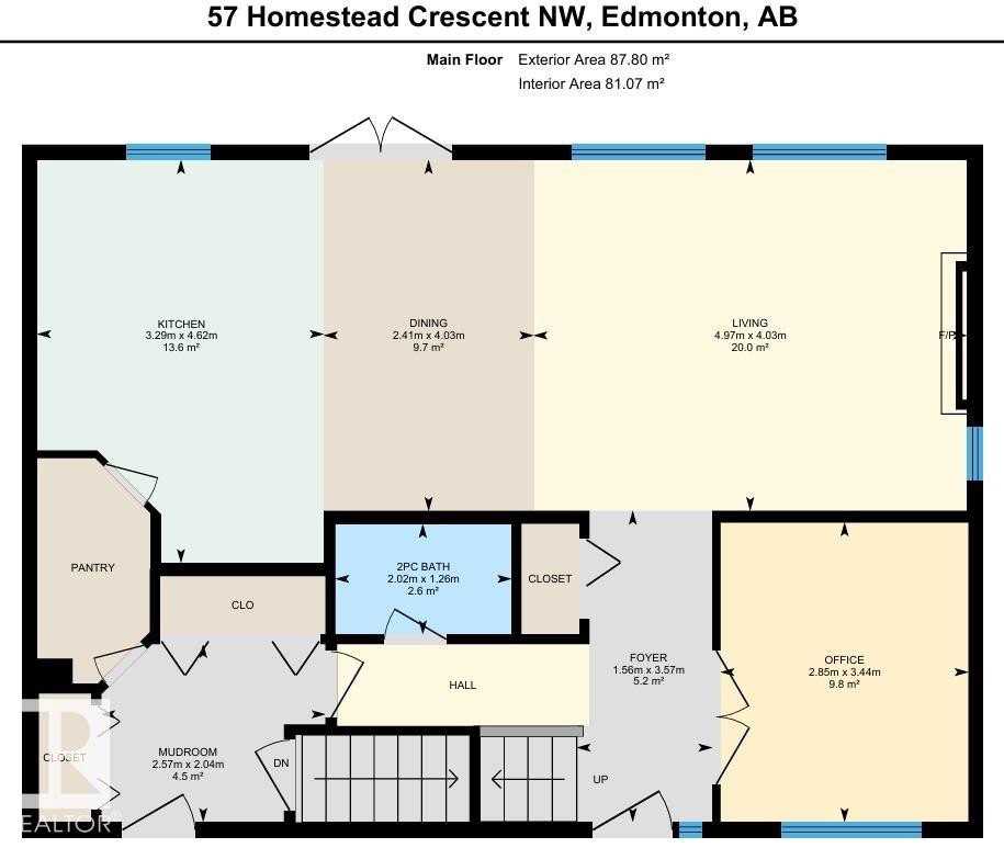 Main floor plan. - 57 Homestead Crescent Nw, Edmonton, AB - Other