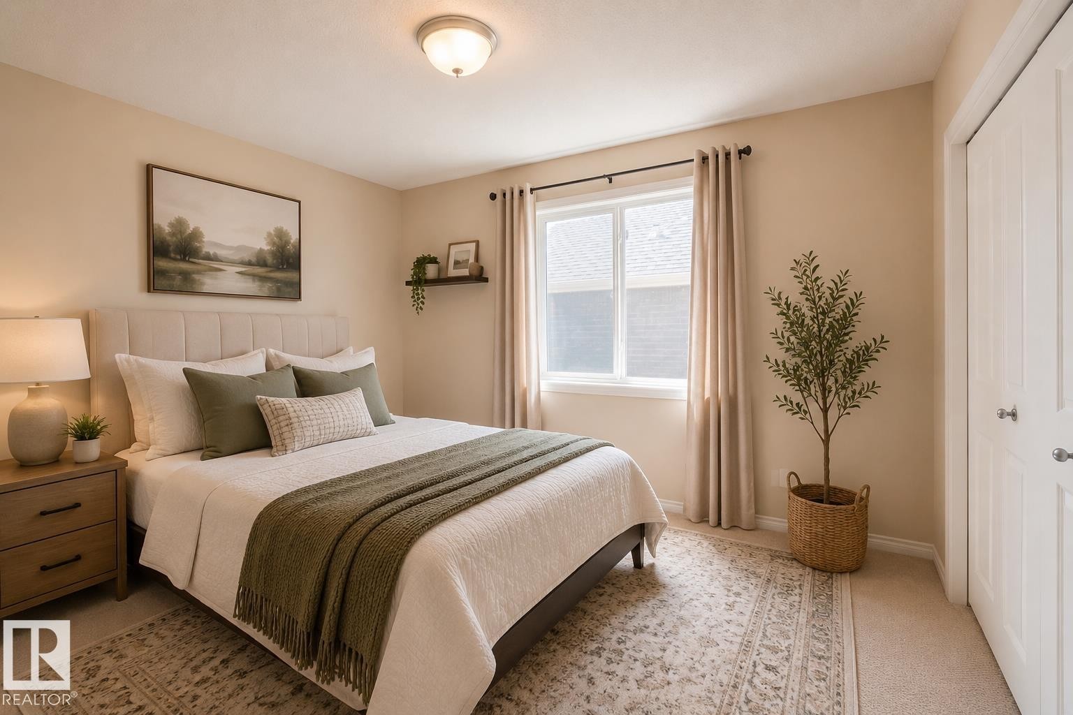 Bedroom featuring neutral-toned walls and plush carpeting - 1840 56 Street, Edmonton, AB