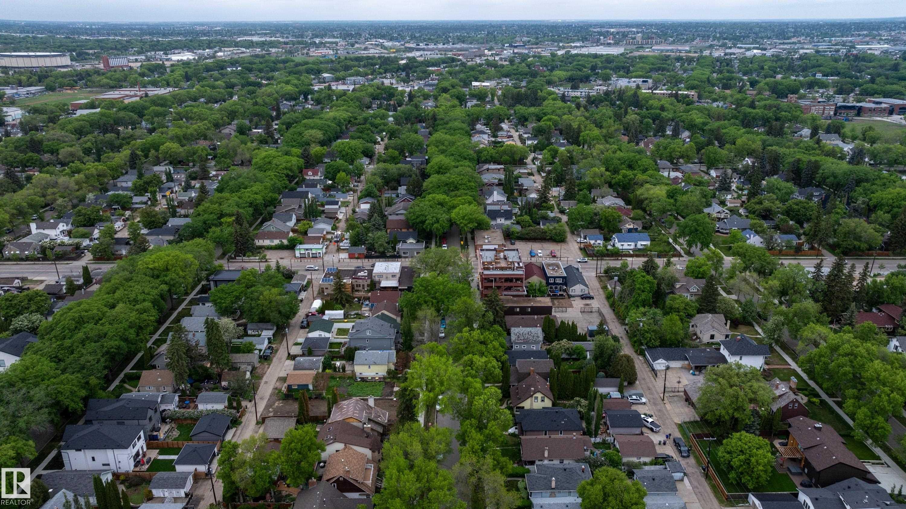 Expansive residential landscape featuring mature tree-lined streets and varied architectural styles - 11158 65 Street, Edmonton, AB