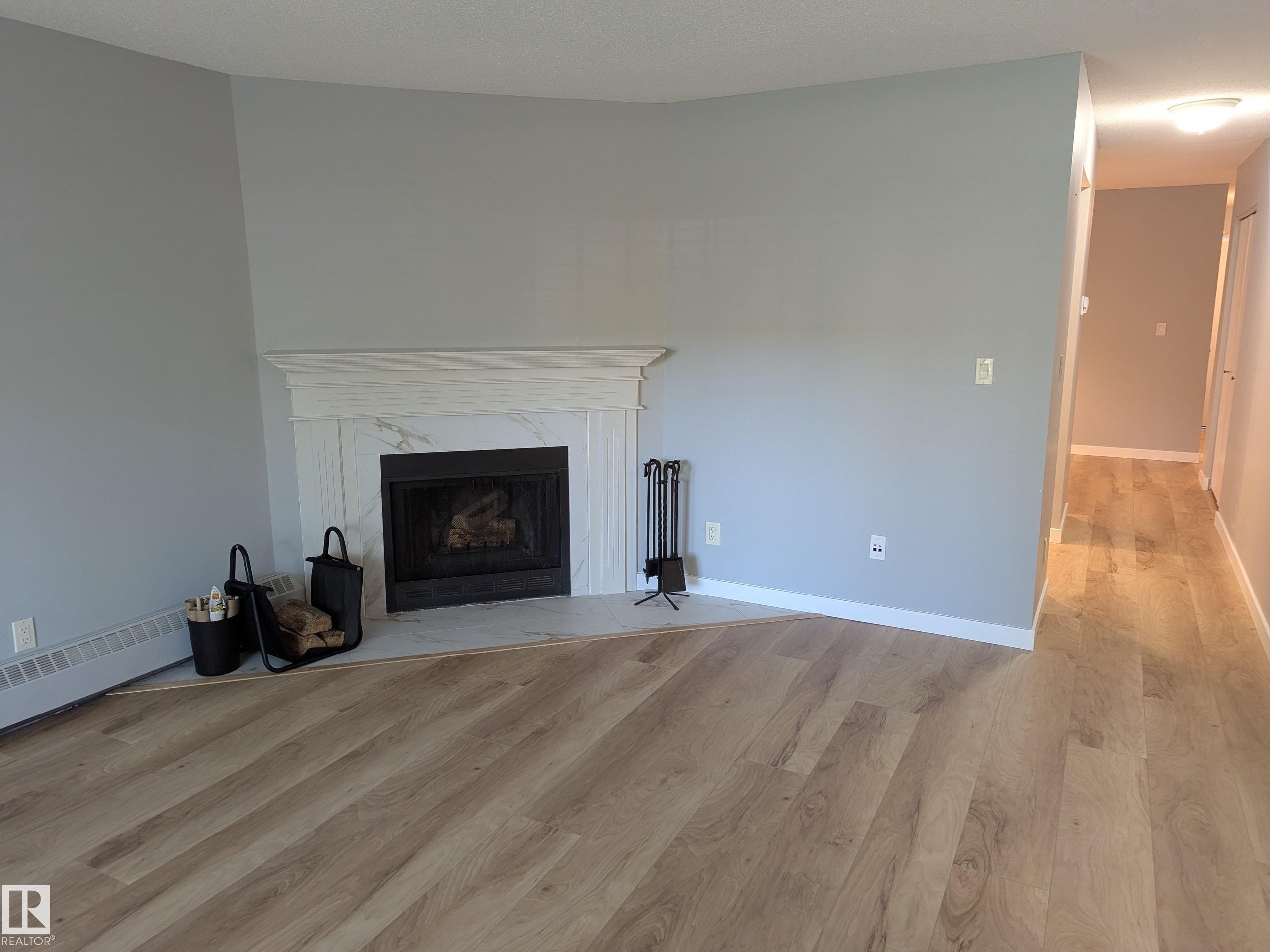 10524 84 Avenue Nw, Edmonton, AB - Indoor Photo Showing Living Room With Fireplace