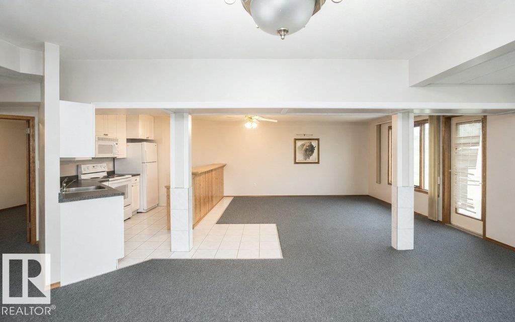 Lower-level living area featuring carpet flooring and white ceiling - 60230 Rg Rd 271, Rural Westlock County, AB