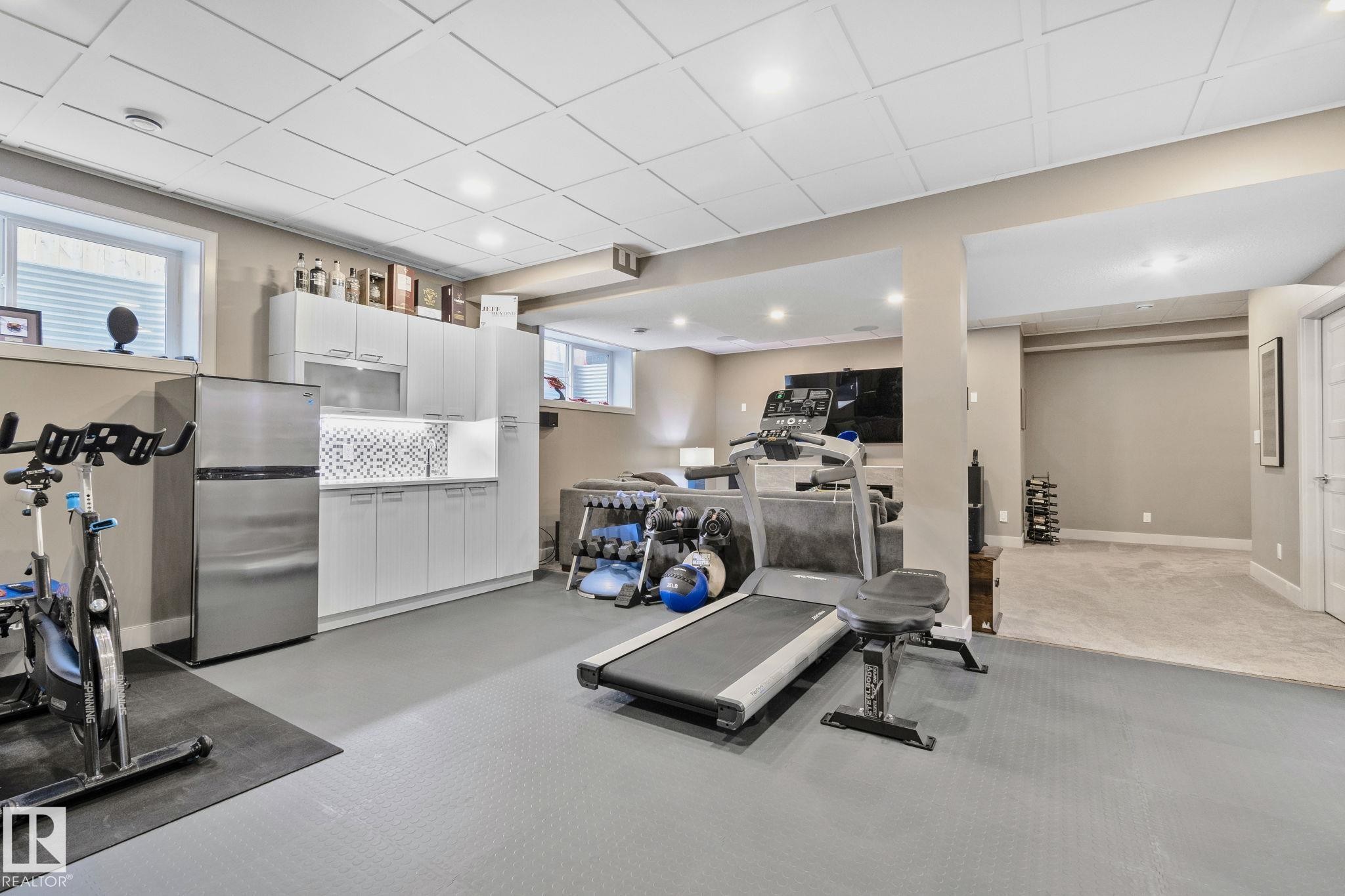 32 Nault Crescent, St. Albert, AB - Indoor Photo Showing Gym Room