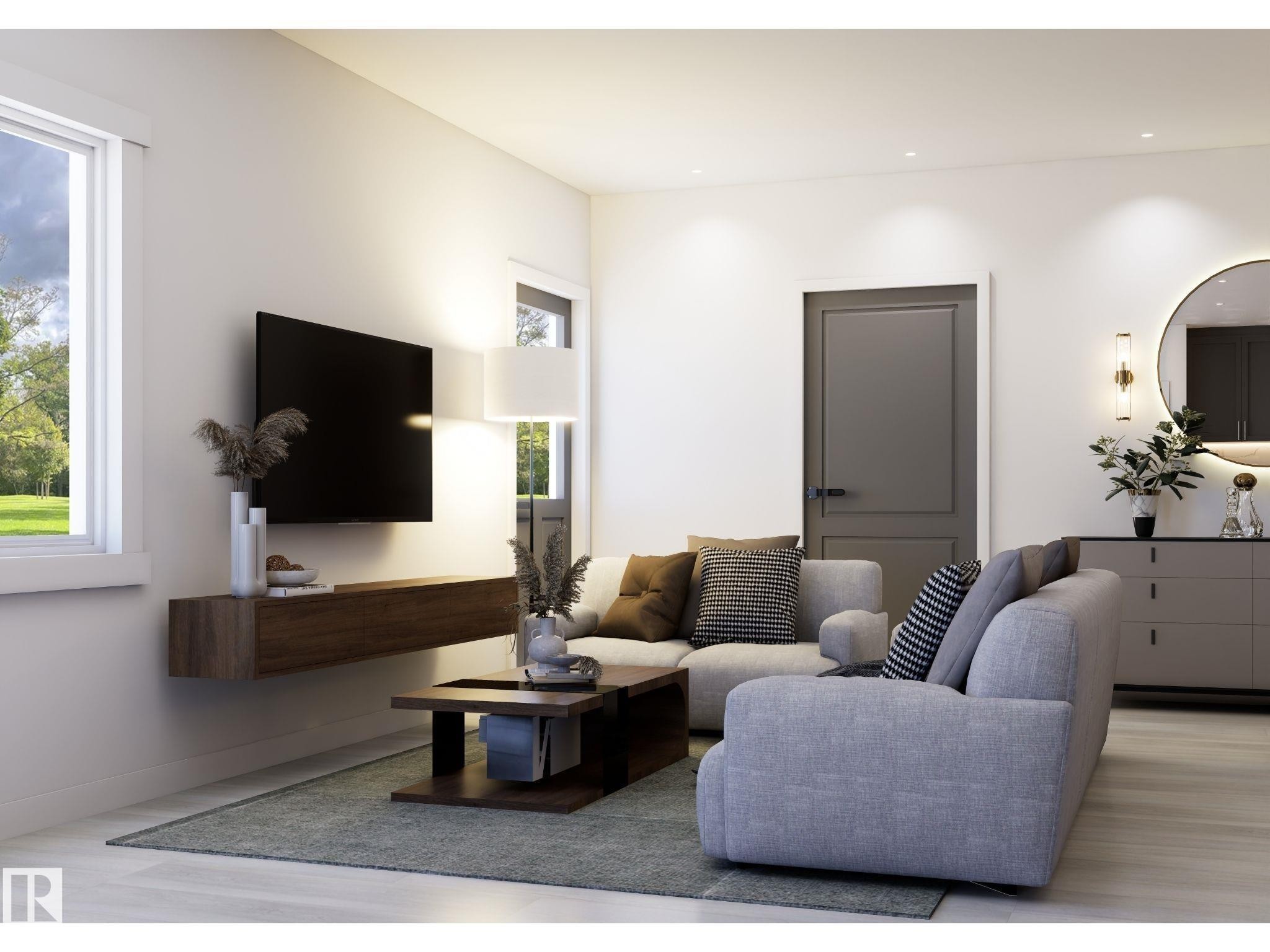 Living area featuring light wood-finish flooring and recessed lighting - 10919 106 Ave, Westlock, AB