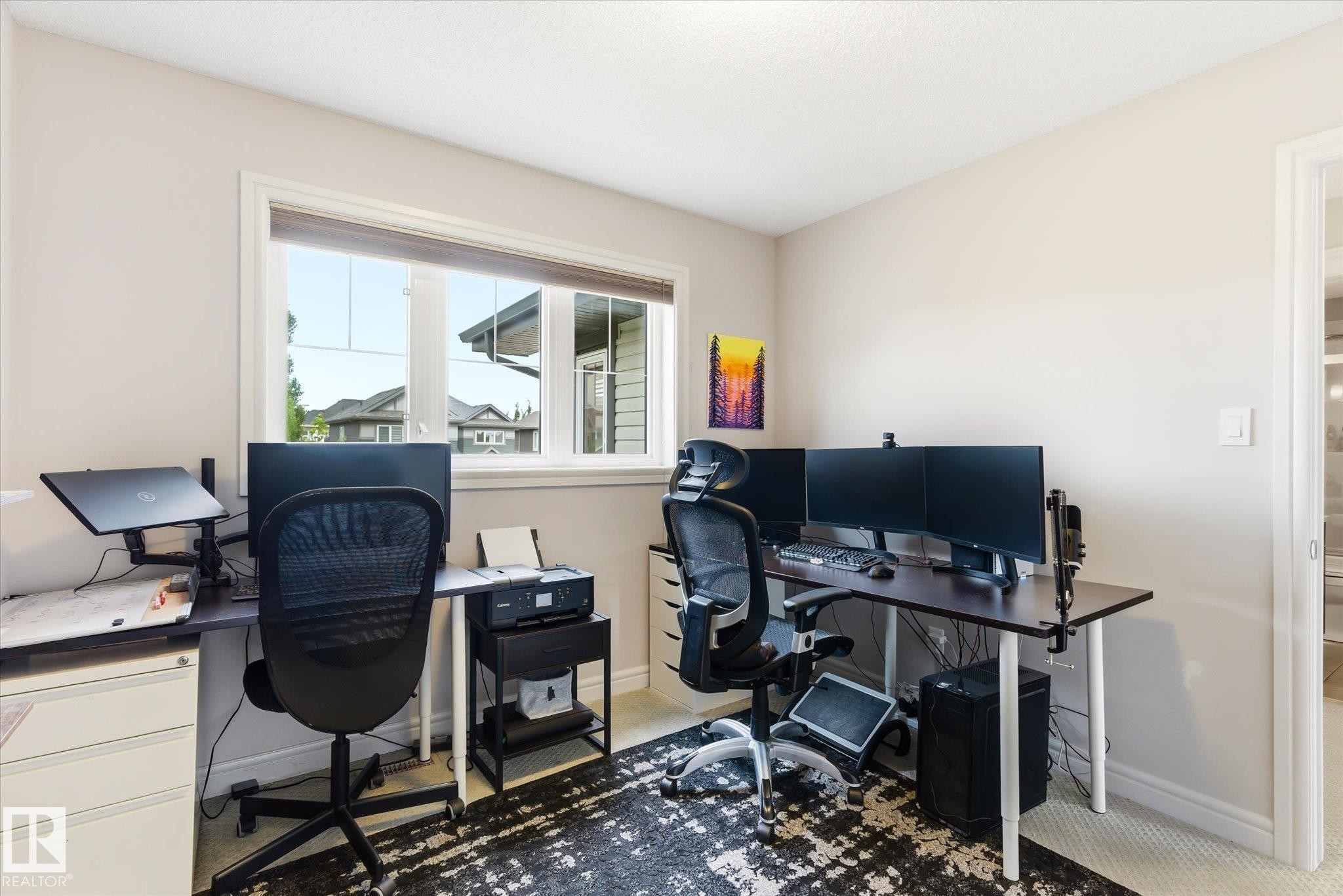 Room featuring neutral wall tones, white trim, and a window with blinds - 3685 Westcliff Way, Edmonton, AB