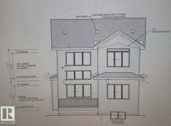 Architectural Drawing. Detailing exterior elevations and specifications for the property -