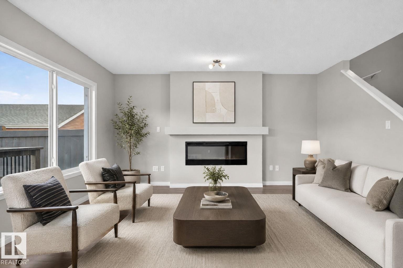 4330 Prowse Link Link Sw, Edmonton, AB - Indoor Photo Showing Living Room With Fireplace