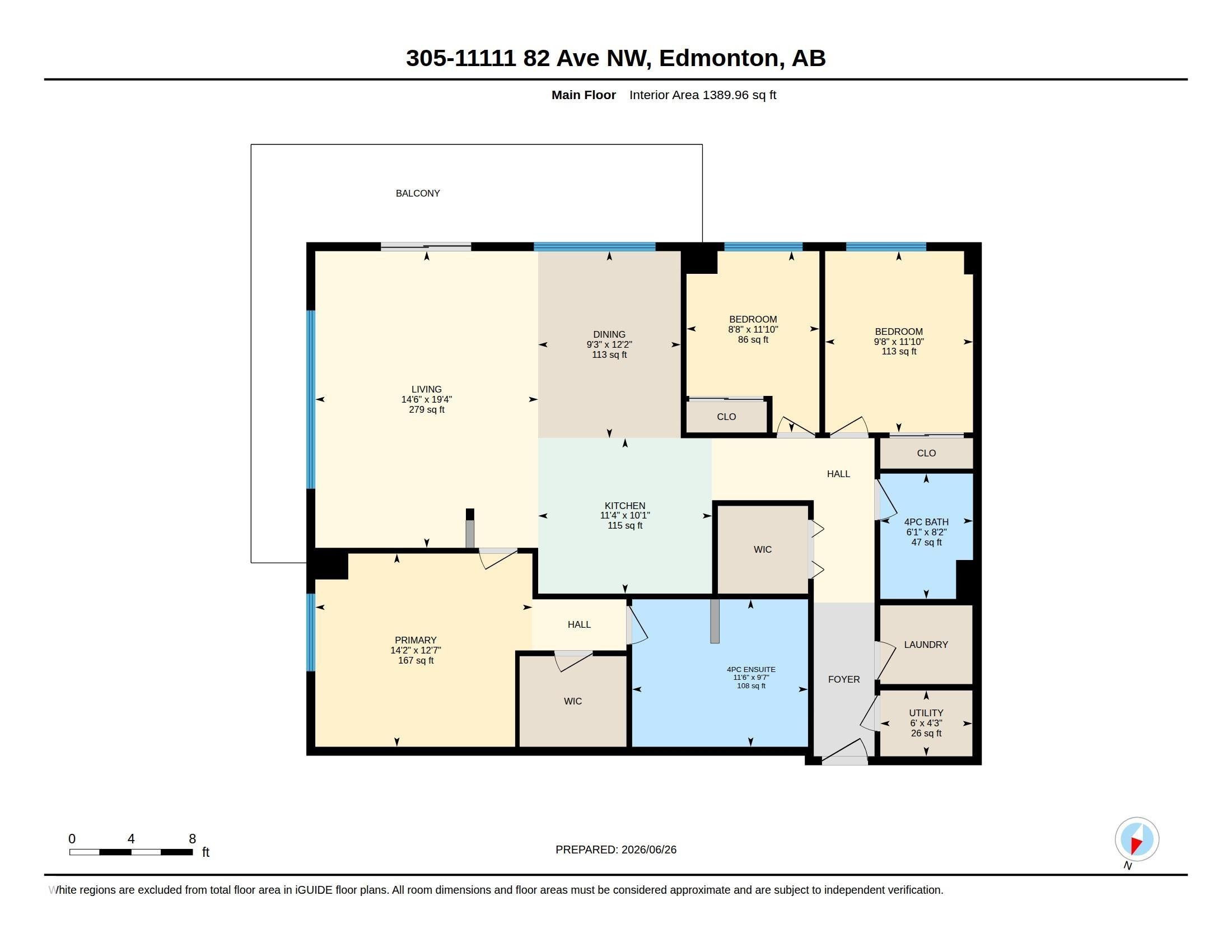 Floor plan - 305 11111 82 Avenue, Edmonton, AB