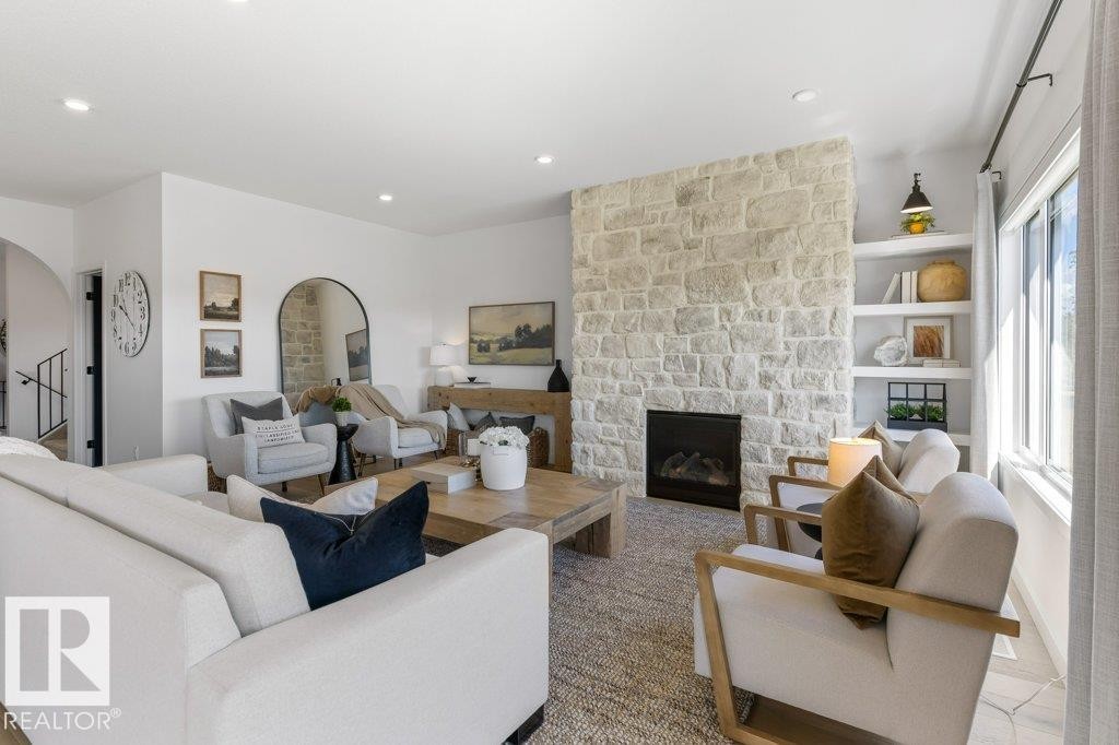 10 Redwing Wynd, St. Albert, AB - Indoor Photo Showing Living Room With Fireplace