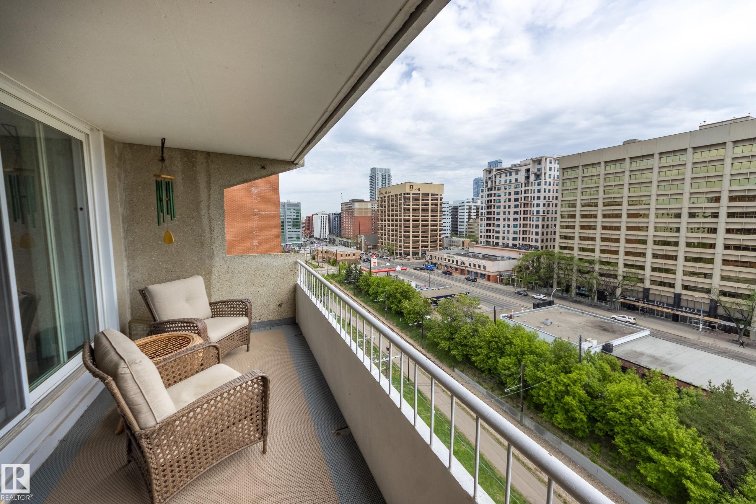#1001 9909 110 St Nw, Edmonton, AB - Outdoor With Balcony